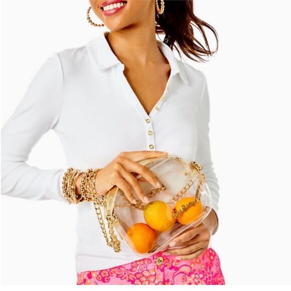 Lilly Pulitzer clear crossbody bag with tassel. 
Good used condition. - Picture 2 of 10